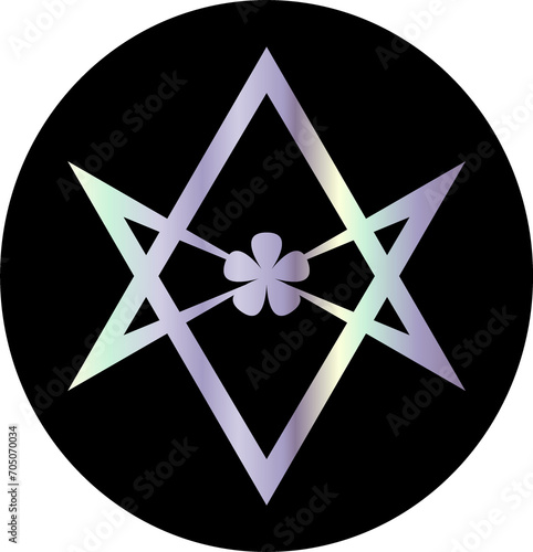Unicursal hexagram religious symbol photo