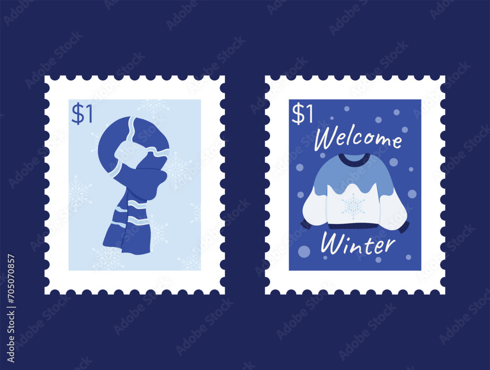Obraz premium Winter season cute stuff vector art design for seasonal month