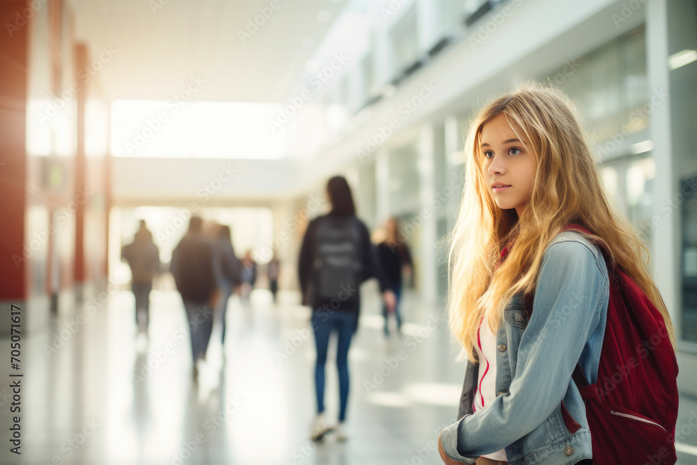 Adolescent Student En Route to School Adolescent Student En Route to School