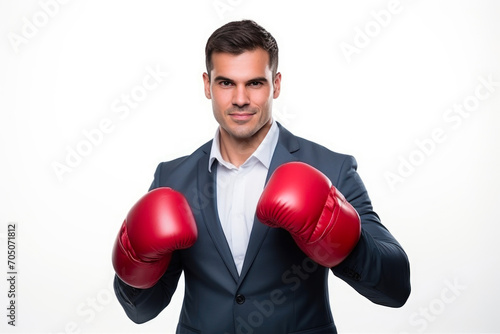 Businessman Practicing Boxing Moves