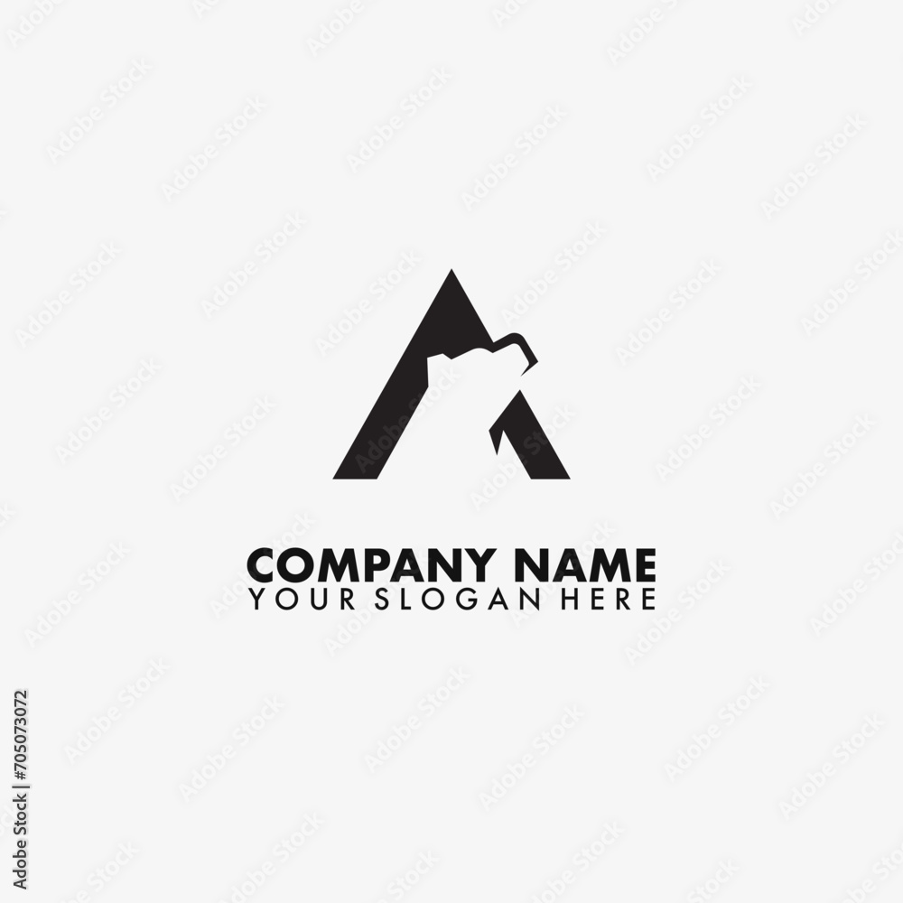 Letter A Bear Logo vector design. Letter A Bear Logo vector design.
