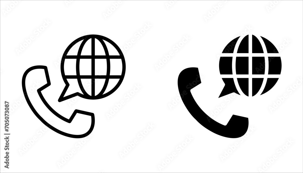 International calls icon set design isolated on white background. International calls icon set design isolated on white background.