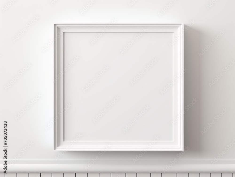 White Framed Artwork on Wall Generative AI White Framed Artwork on Wall Generative AI