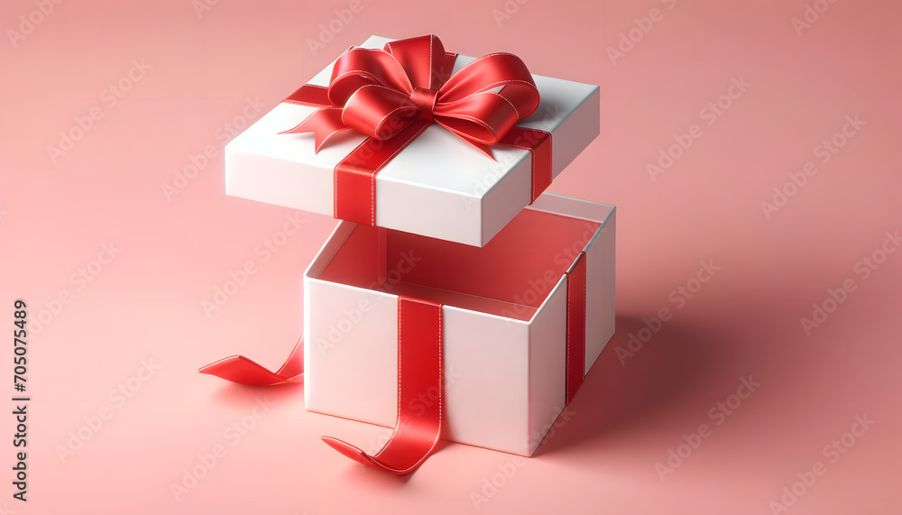 Fototapeta premium red gift box with ribbon