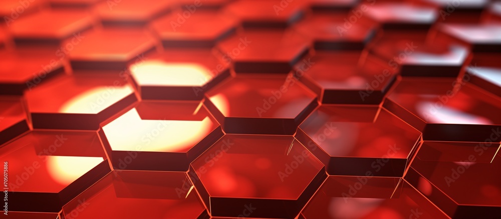 Red Hexagonal Pattern Generative AI Red Hexagonal Pattern Generative AI