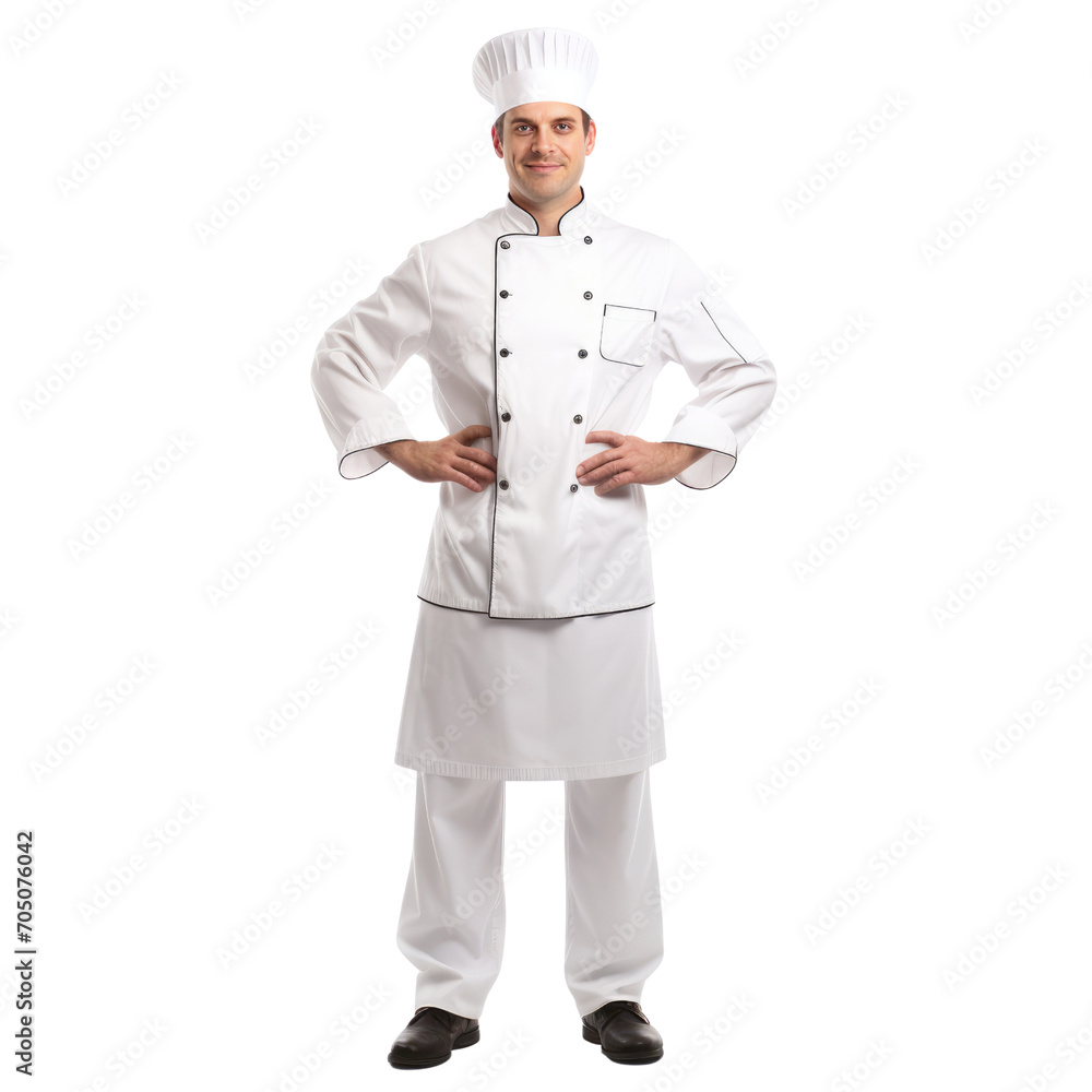 Chef man isolated on transparent png.