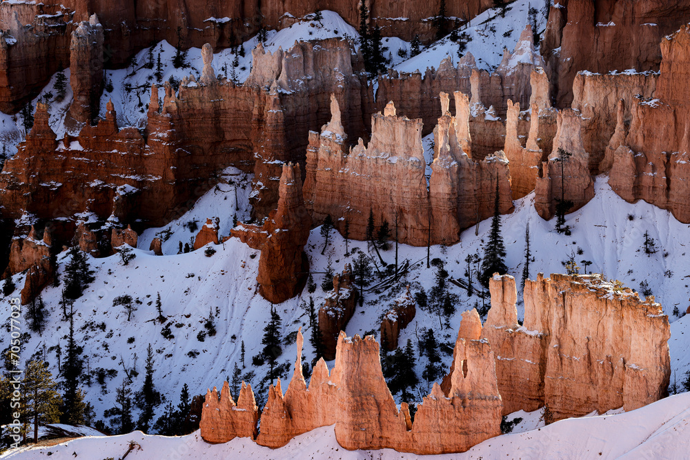 Scneic Winter Landscape in Bryce Canyon National Park Utah Scneic Winter Landscape in Bryce Canyon National Park Utah