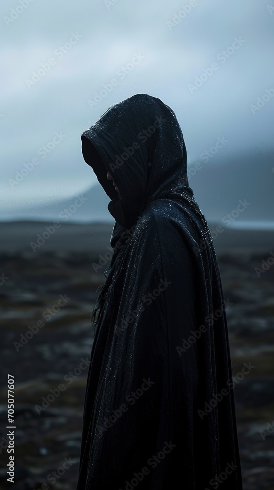 Man in Hooded Jacket Standing in Field Man in Hooded Jacket Standing in Field