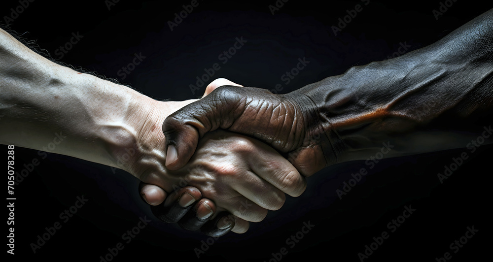 handshake between two people, ai generated.