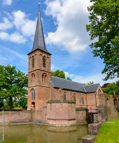 De Haar castle church outside Utrecht, Netherlands photo