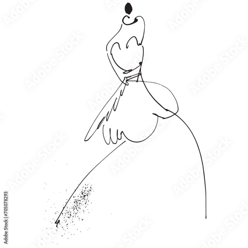 Hand Drawn Fashion Designer Illustration.Fashion Model Illustration, Stylish Sketch.Hand drawn outfit look.Fashion Designer Style. Placement Print. Woman fashion look. Minimal Print. Poster Print