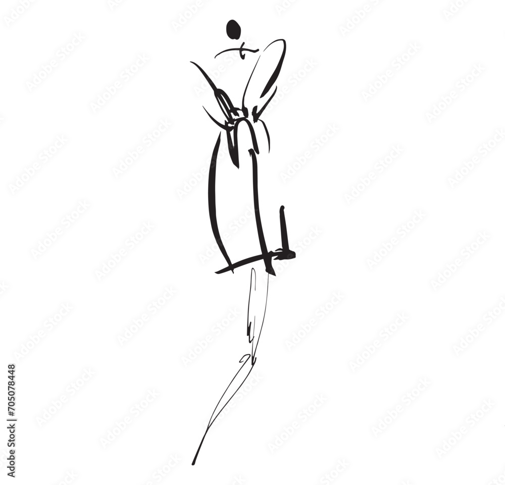 Hand Drawn Fashion Designer Illustration.Fashion Model Illustration, Stylish Sketch.Hand drawn outfit look.Fashion Designer Style. Placement Print. Woman fashion look. Minimal Print. Poster Print Hand Drawn Fashion Designer Illustration.Fashion Model Illustration, Stylish Sketch.Hand drawn outfit look.Fashion Designer Style. Placement Print. Woman fashion look. Minimal Print. Poster Print