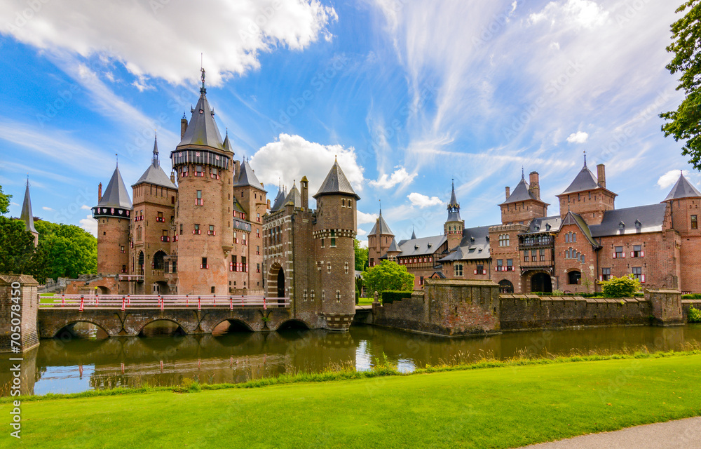 De Haar castle and gardens outside Utrecht, Netherlands