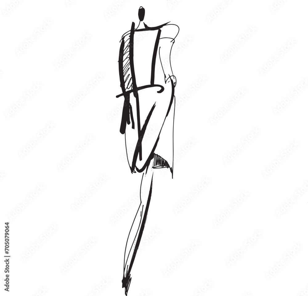 Hand Drawn Fashion Designer Illustration.Fashion Model Illustration, Stylish Sketch.Hand drawn outfit look.Fashion Designer Style. Placement Print. Woman fashion look. Minimal Print. Poster Print Hand Drawn Fashion Designer Illustration.Fashion Model Illustration, Stylish Sketch.Hand drawn outfit look.Fashion Designer Style. Placement Print. Woman fashion look. Minimal Print. Poster Print