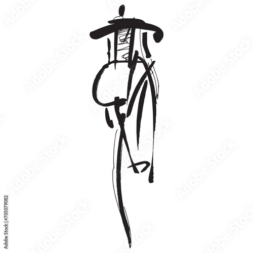 Hand Drawn Fashion Designer Illustration.Fashion Model Illustration, Stylish Sketch.Hand drawn outfit look.Fashion Designer Style. Placement Print. Woman fashion look. Minimal Print. Poster Print