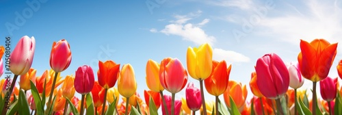 Colorful tulips flower unde...