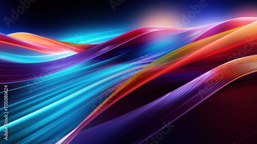 Abstract digital art: vibrant lines converge, evoking a tech-inspired landscape
