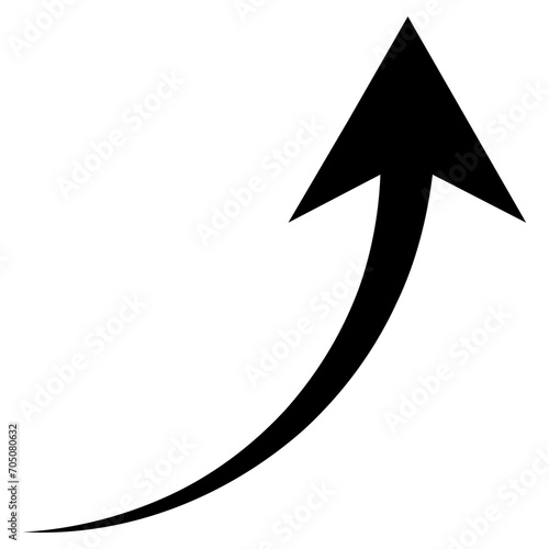 Arrow Up Icon, Black Arrow Icon Flat style arrow icon for your website, Design, Logo, App, UI., Curved Arrow Sign