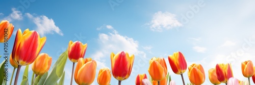 Colorful tulips flower unde...