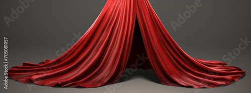 Red Curtains with a Hood Generative AI photo