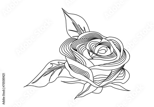 Icono de trazado negro dibujando una flor primaveral.