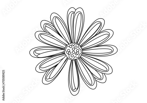 Icono de trazado negro dibujando una flor primaveral.
