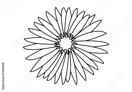 Icono de trazado negro dibujando una flor primaveral.