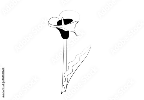 Icono de trazado negro dibujando una flor primaveral.