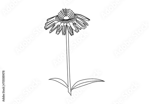 Icono de trazado negro dibujando una flor primaveral.