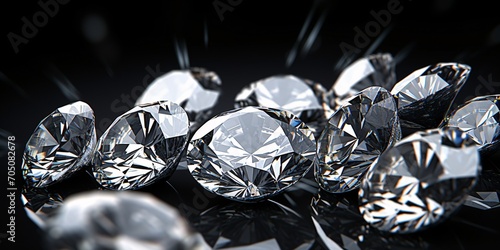 A collection of shiny diamond-like gems Generative AI photo