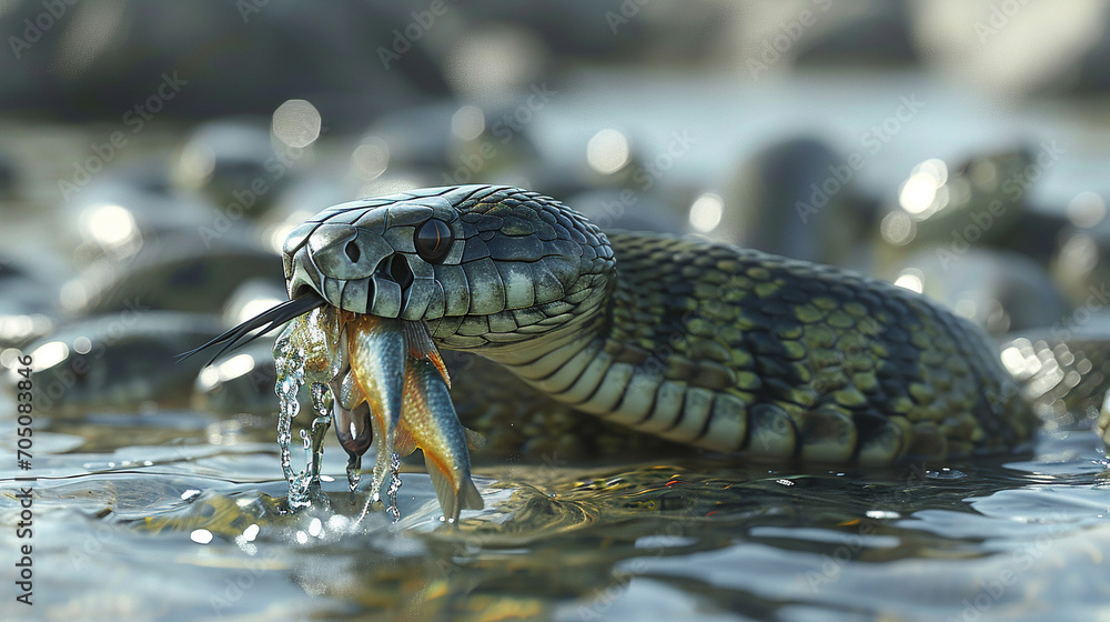 Fototapeta premium snake on the beach