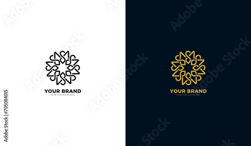 Geometric luxury star ornament logo, Vintage design element, graphic vector illustration