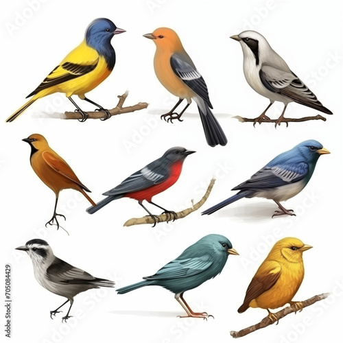 Assortment of beautiful birds