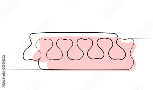 continuous drawing holder for pedicure with one line.