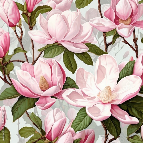 seamless pattern with pink roses