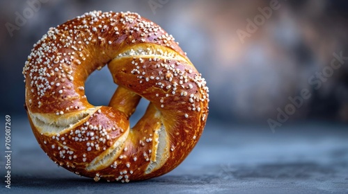 A Munich pretzel on dark background