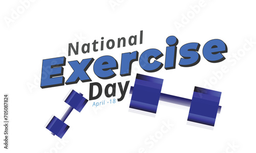 National Exercise Day. background, banner, card, poster, template. Vector illustration.