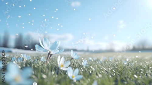 Spring flowers on the meadow. Spring landscape. © Галя Дорожинська
