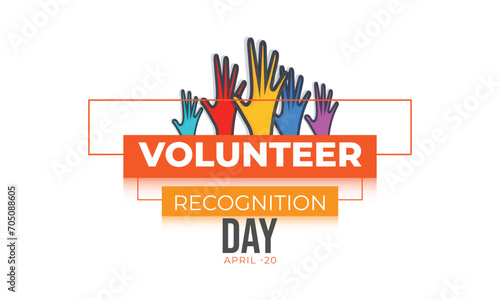 Volunteer Recognition Day. background, banner, card, poster, template. Vector illustration.