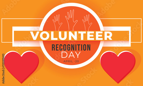Volunteer Recognition Day. background, banner, card, poster, template. Vector illustration.