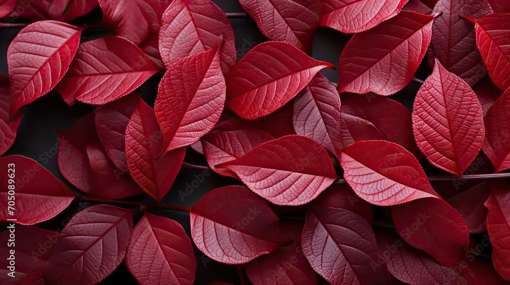 Background of red leaves, natural background and wallpaper, Background group of autumn leaves, Generative AI