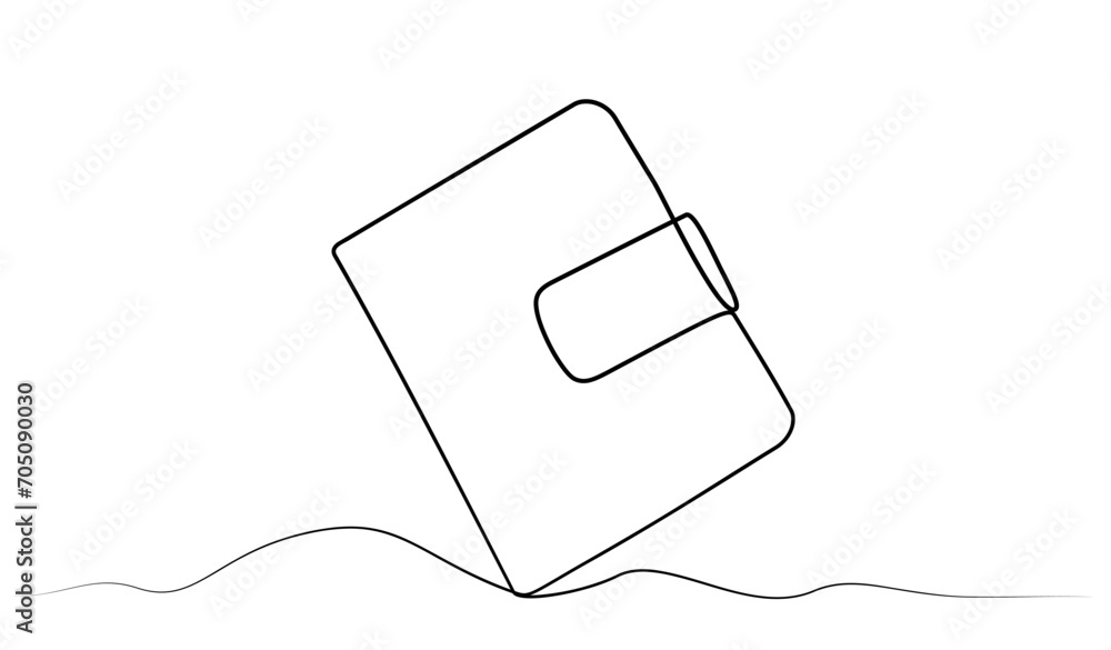 continuous one line drawing of a wallet. vector continuous one line drawing of a wallet. vector