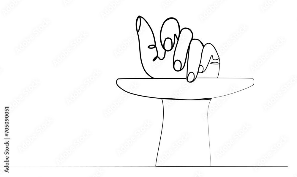 Obraz premium continuous drawing of a hand with a nail file in one line.