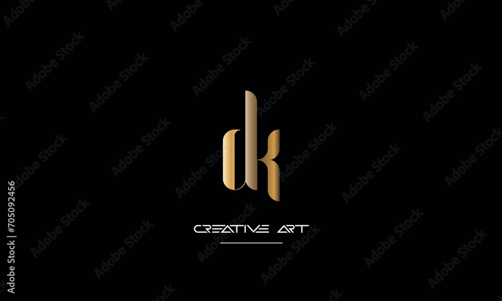 DK, KD, D, K abstract letters logo monogram