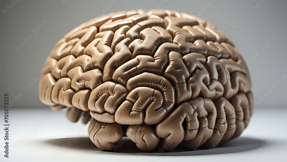 3d rendered illustration of a brain, a model of a human brain on a table. 3d rendered illustration of a brain, a model of a human brain on a table.