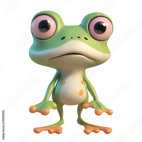 Frog Cartoon Character Illustration Art With a Transparent Background Generative AI.