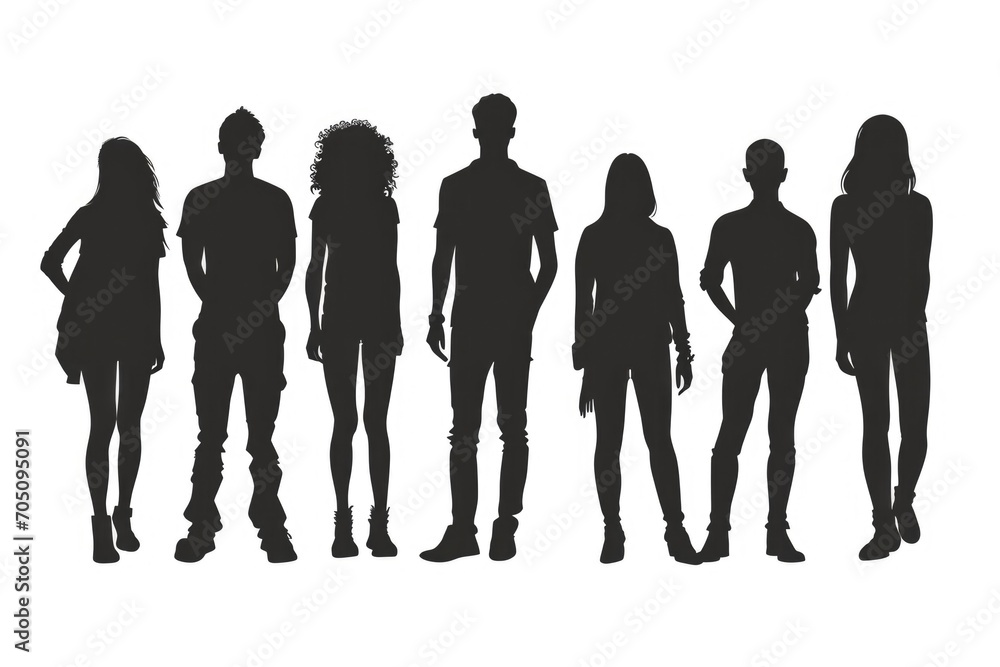 A group of people standing next to each other. Perfect for team building, community events, or group activities A group of people standing next to each other. Perfect for team building, community events, or group activities
