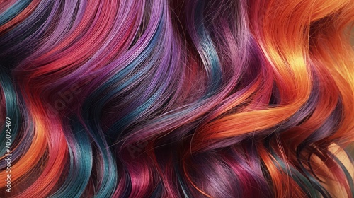 A close up of dynamic and ever changing color patterns in hair