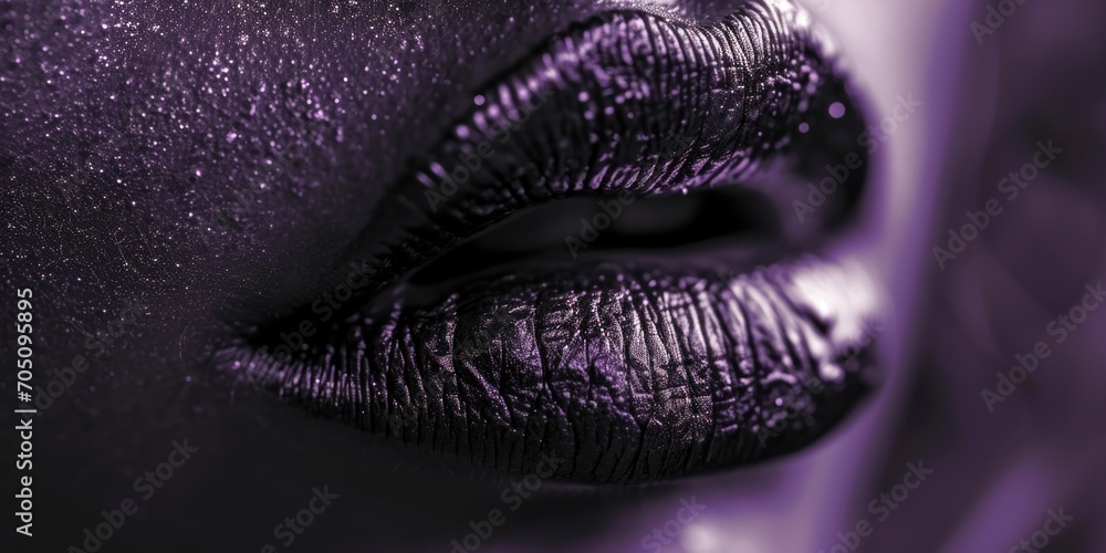 Close up of a woman's lips with sparkling glitter. Perfect for makeup tutorials or beauty product advertisements Close up of a woman's lips with sparkling glitter. Perfect for makeup tutorials or beauty product advertisements
