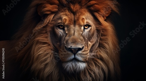 Lion majesty  stunning 8k high-definition wallpaper capturing the regal face of the king of the jungle
